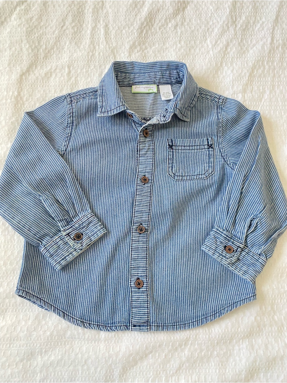 First Impressions Light Blue Striped Button-Down Shirt